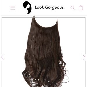 Dark brown halo design hair extensions